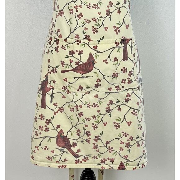 VTG 1990s Now Designs San Francisco Paris Bistro Cardinal Apron Kitchen Cotton - Picture 4 of 7